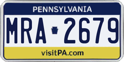 PA license plate MRA2679