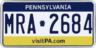 PA license plate MRA2684