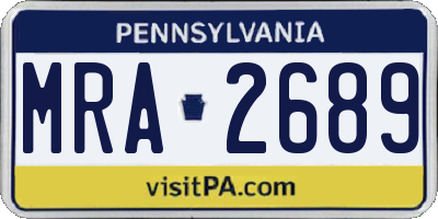 PA license plate MRA2689