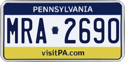 PA license plate MRA2690