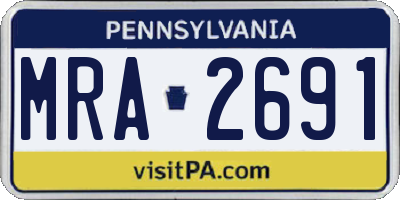 PA license plate MRA2691