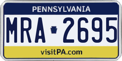 PA license plate MRA2695