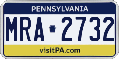 PA license plate MRA2732