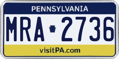 PA license plate MRA2736