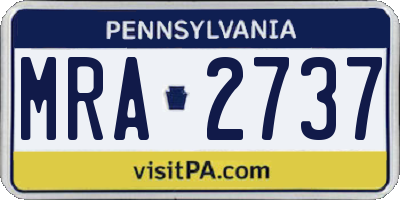 PA license plate MRA2737