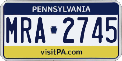PA license plate MRA2745