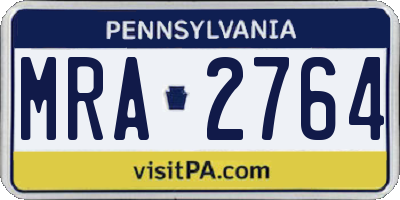 PA license plate MRA2764