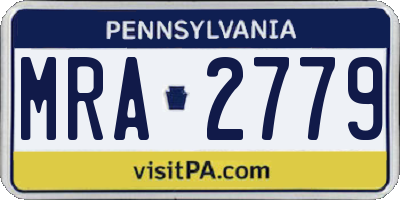 PA license plate MRA2779