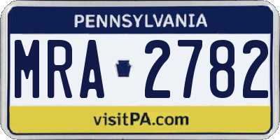 PA license plate MRA2782