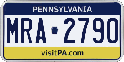 PA license plate MRA2790