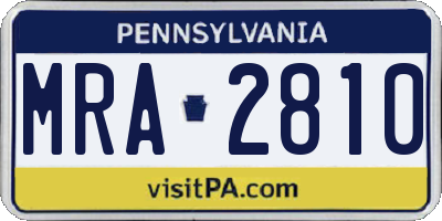 PA license plate MRA2810