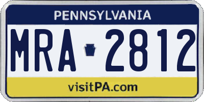 PA license plate MRA2812
