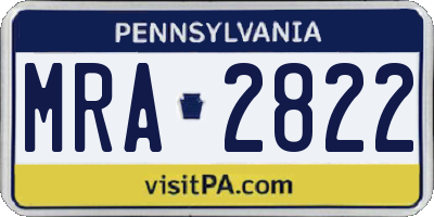 PA license plate MRA2822