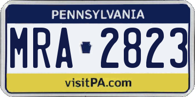 PA license plate MRA2823