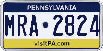PA license plate MRA2824