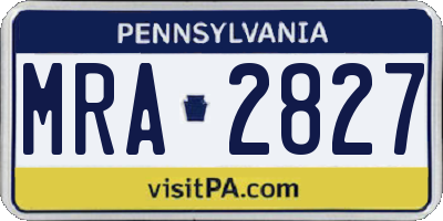 PA license plate MRA2827