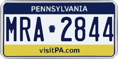 PA license plate MRA2844