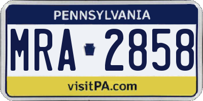 PA license plate MRA2858