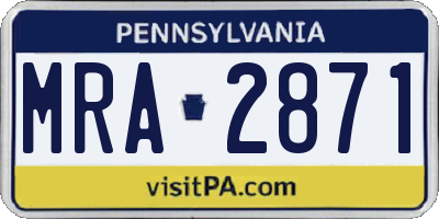 PA license plate MRA2871