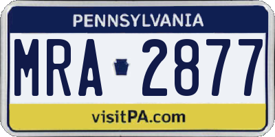 PA license plate MRA2877