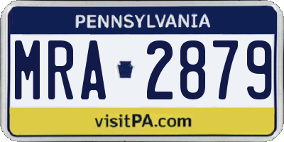 PA license plate MRA2879