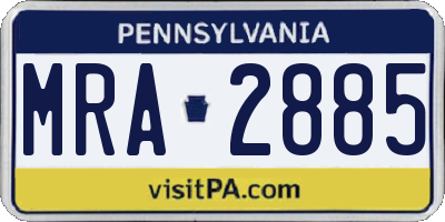 PA license plate MRA2885