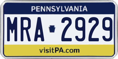 PA license plate MRA2929