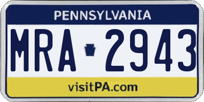 PA license plate MRA2943