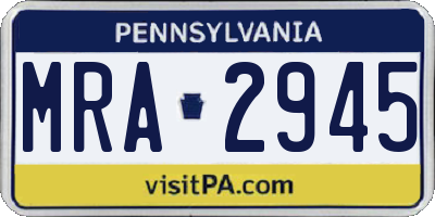 PA license plate MRA2945