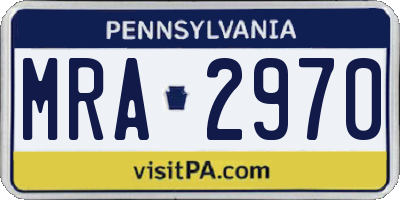 PA license plate MRA2970