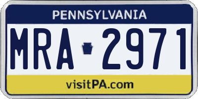 PA license plate MRA2971