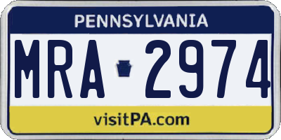 PA license plate MRA2974