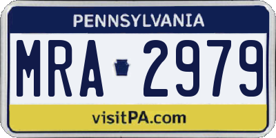 PA license plate MRA2979