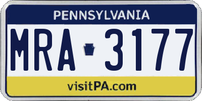 PA license plate MRA3177