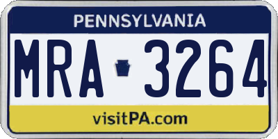 PA license plate MRA3264