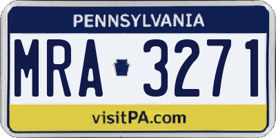PA license plate MRA3271