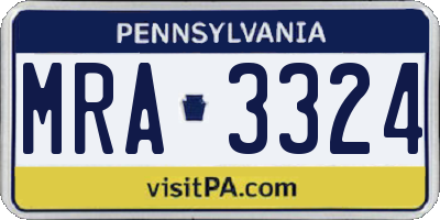 PA license plate MRA3324