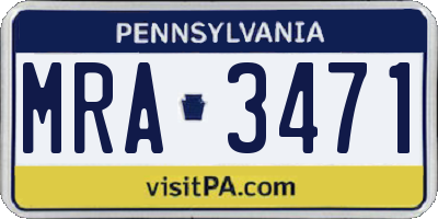 PA license plate MRA3471
