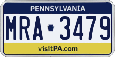 PA license plate MRA3479