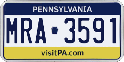 PA license plate MRA3591