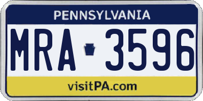 PA license plate MRA3596