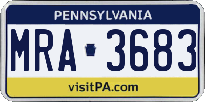 PA license plate MRA3683