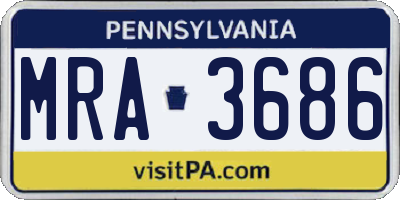 PA license plate MRA3686