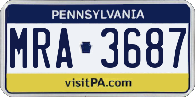 PA license plate MRA3687