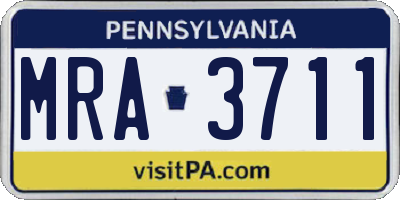 PA license plate MRA3711