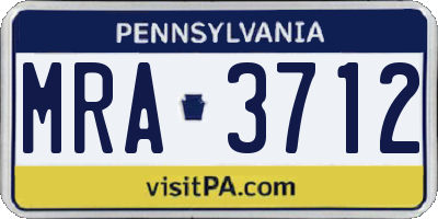PA license plate MRA3712