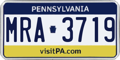 PA license plate MRA3719