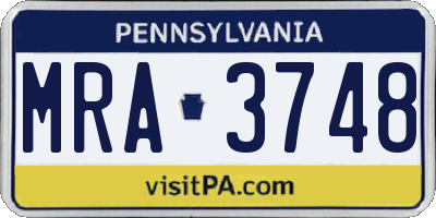 PA license plate MRA3748
