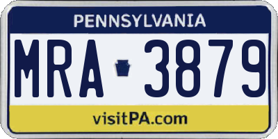 PA license plate MRA3879