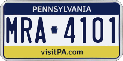 PA license plate MRA4101
